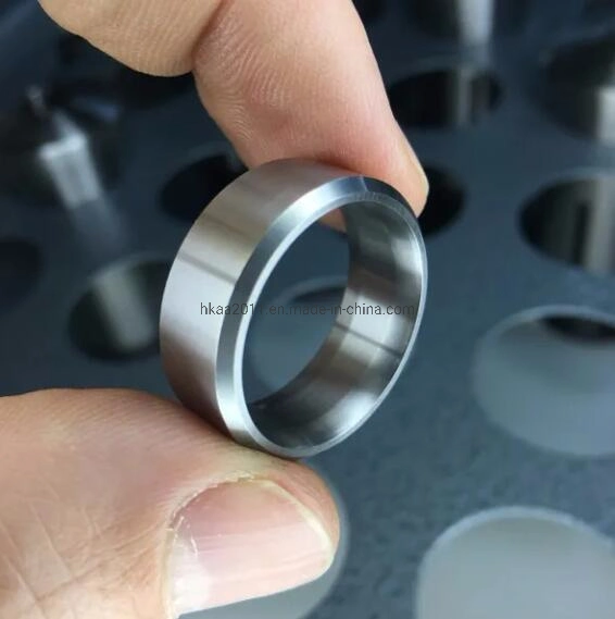 Precision CNC Machined Brushed Domed Titanium Ring with Chamfered Edged