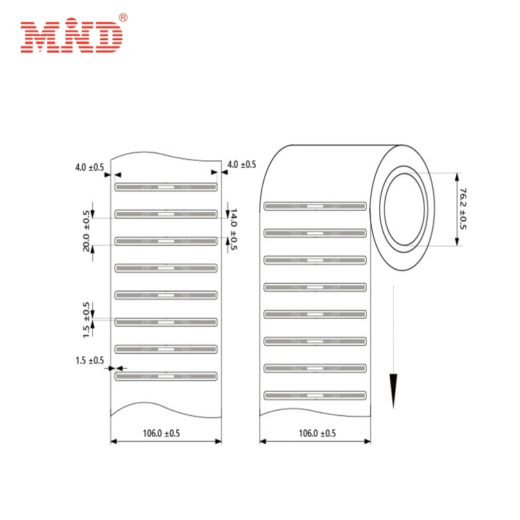 ملصق لاصق UHF/ ملصق RFID القابل للطباعة/ علامة RFID لإدارة المستودع