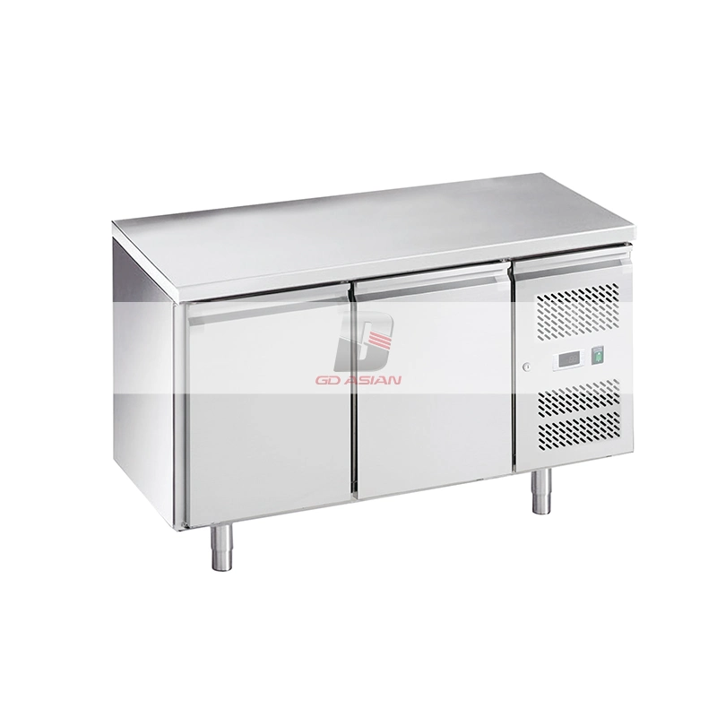 Stainless Steel Commercial Kitchen Equipment 3 Door Freezer Gn Counter with Backsplash