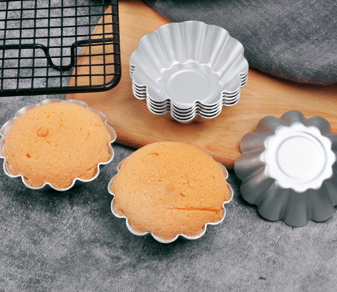 Tartlet Molds Egg Tart Non-Stick Molds Pastry Tools Flower Cookie Tray DIY Dessert Baking Tool Reusable Mini Round Nonstick Tart Pan Wbb17877