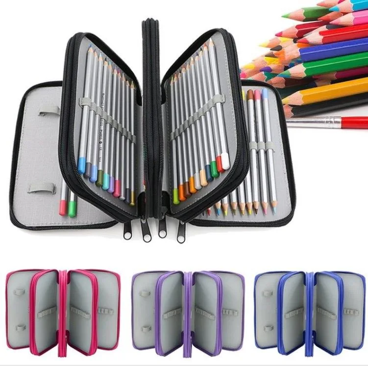 Pencil Holder Organizer 4-Layer Storage Case Pouch Bag Stationery Box