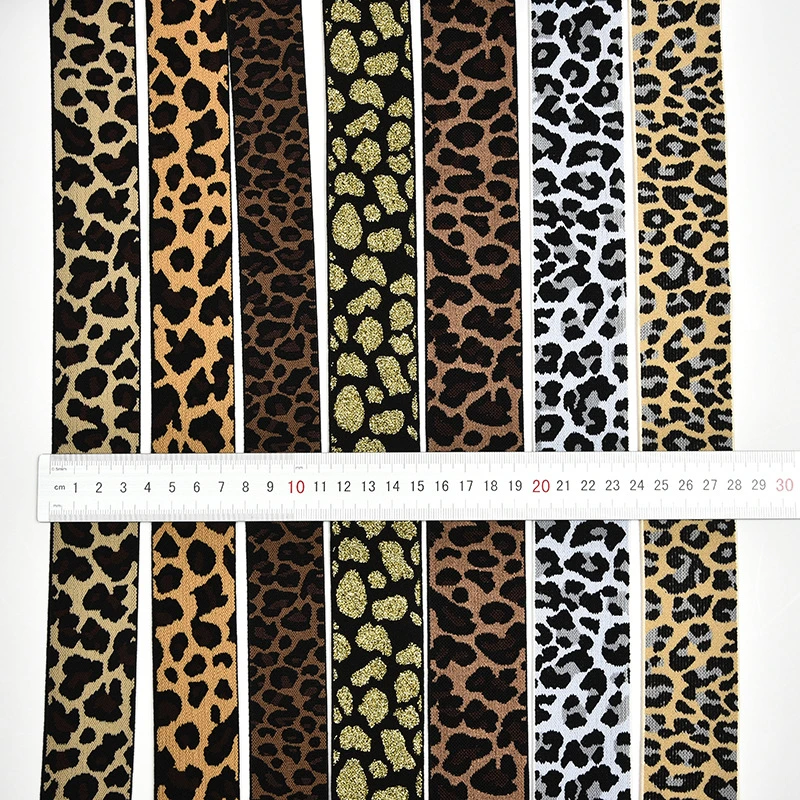 K3014 Leopard Jacquard Elastic Leggings Skirt Nylon Elastic Band Accessories Hair Band