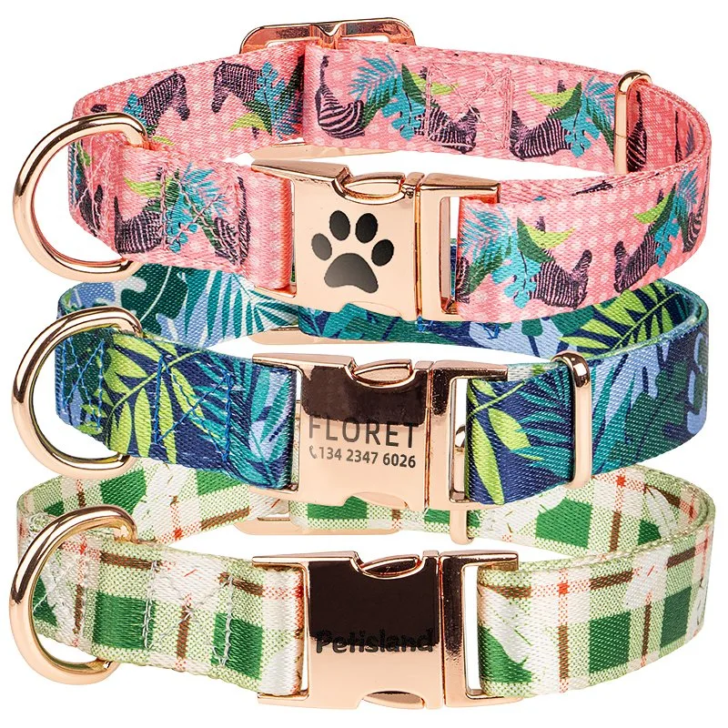 Personalized Pet Collar Polyester Sublimation Dog Collar with Metal Buckle