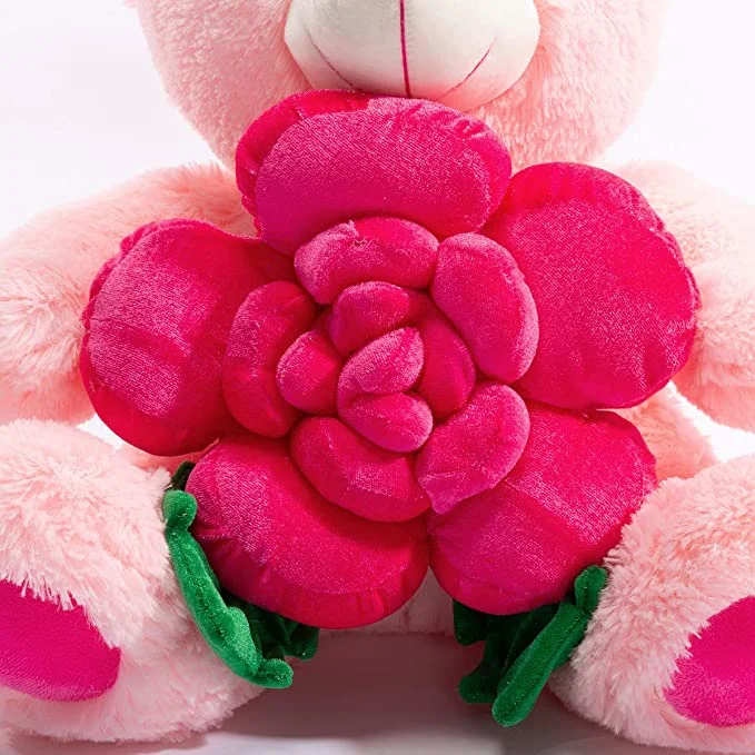 Teddy Bear Stuffed Animals Plush Bear Holding Rose Soft Plush Toy Valentine&prime; S Day