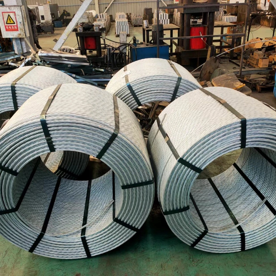 Hot Dipped Galvanized 7-Wire PT Steel Cable for Bridge Construction