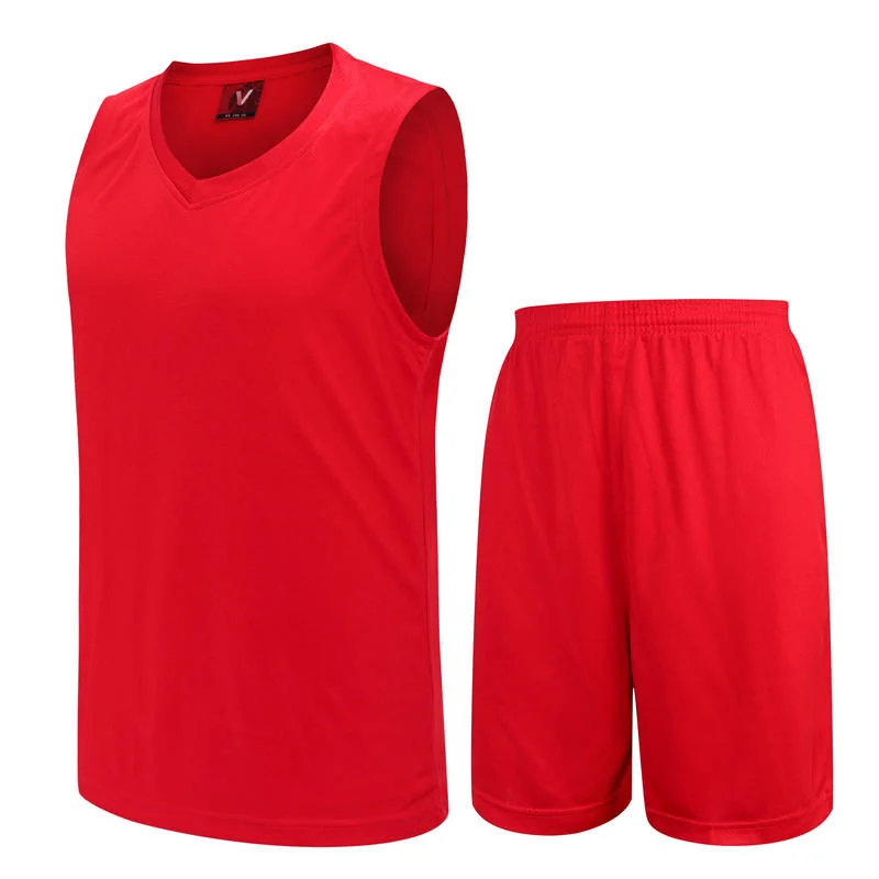 Summer Breathable Solid Color Men's and Women's Sports Vest Shorts Suit Basketball Uniform Sportswear