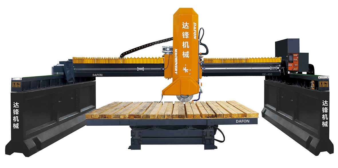 Dafon Bright Yellow 4 Axis CNC Infrared Bridge Cutter Machine for Hard Stone