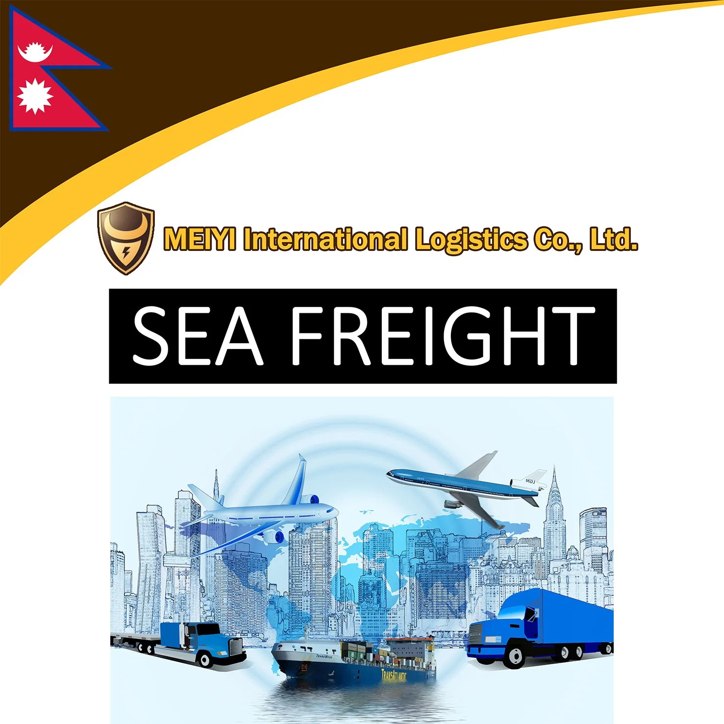 Shipping service from China to Nepal by sea freight door-door shipment DDP DDU international forwarder