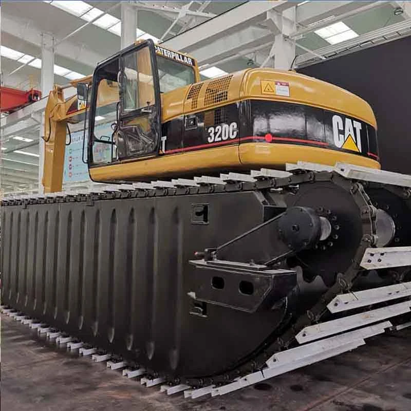 Amphibious Grading Machine for Trenching and Excavating