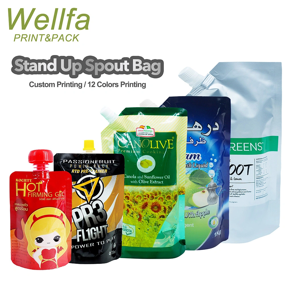 Printed Packing Food Pouch PP Customize Plastic Packaging Baby Nozzle Stand up Bag Printing Liquid Juice Spout Pouches