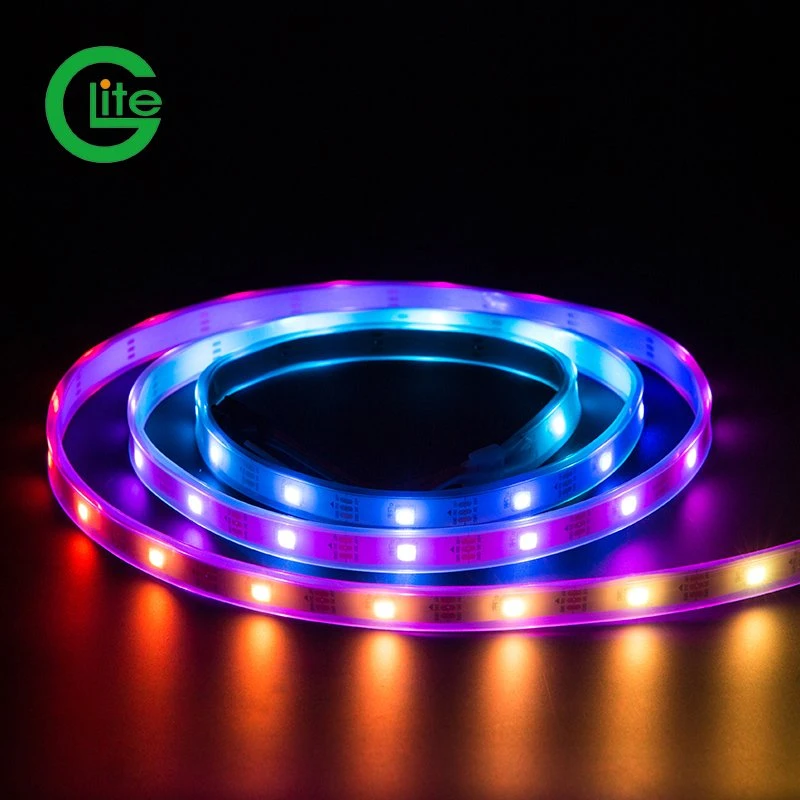 CE RoHS Digital Ws2812 30LED Addressable 5V Magic Strip RGB LED Pixel Light