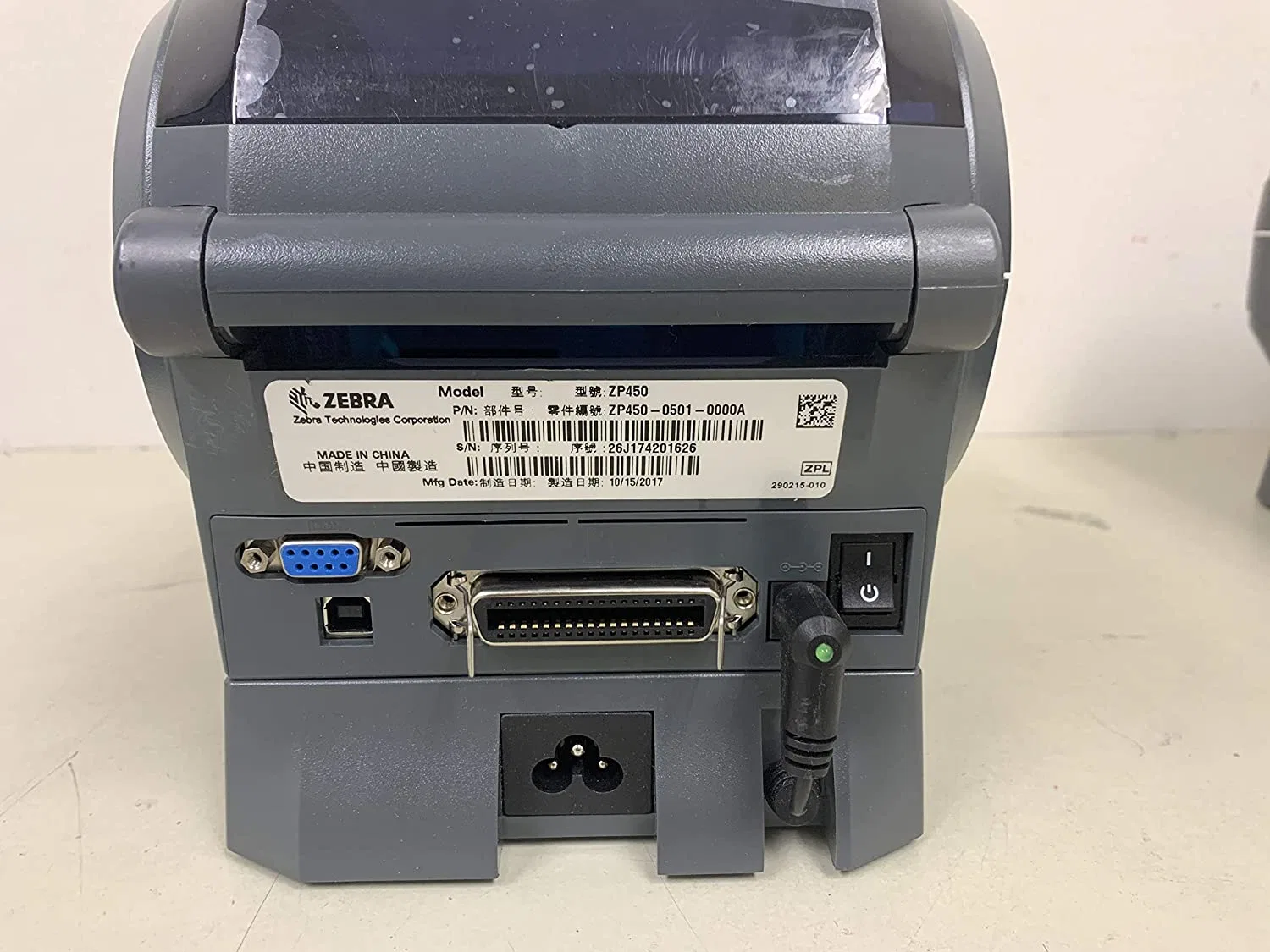 Zp450 Thermo-Barcode-Drucker für Desktop-Etiketten Zp450-0501-0006A für Zebra