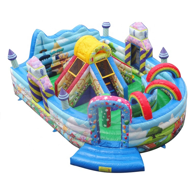 Cheer Amusement Rainbow Kids Inflatable Bouncy Castle for Bouncing, Jumping