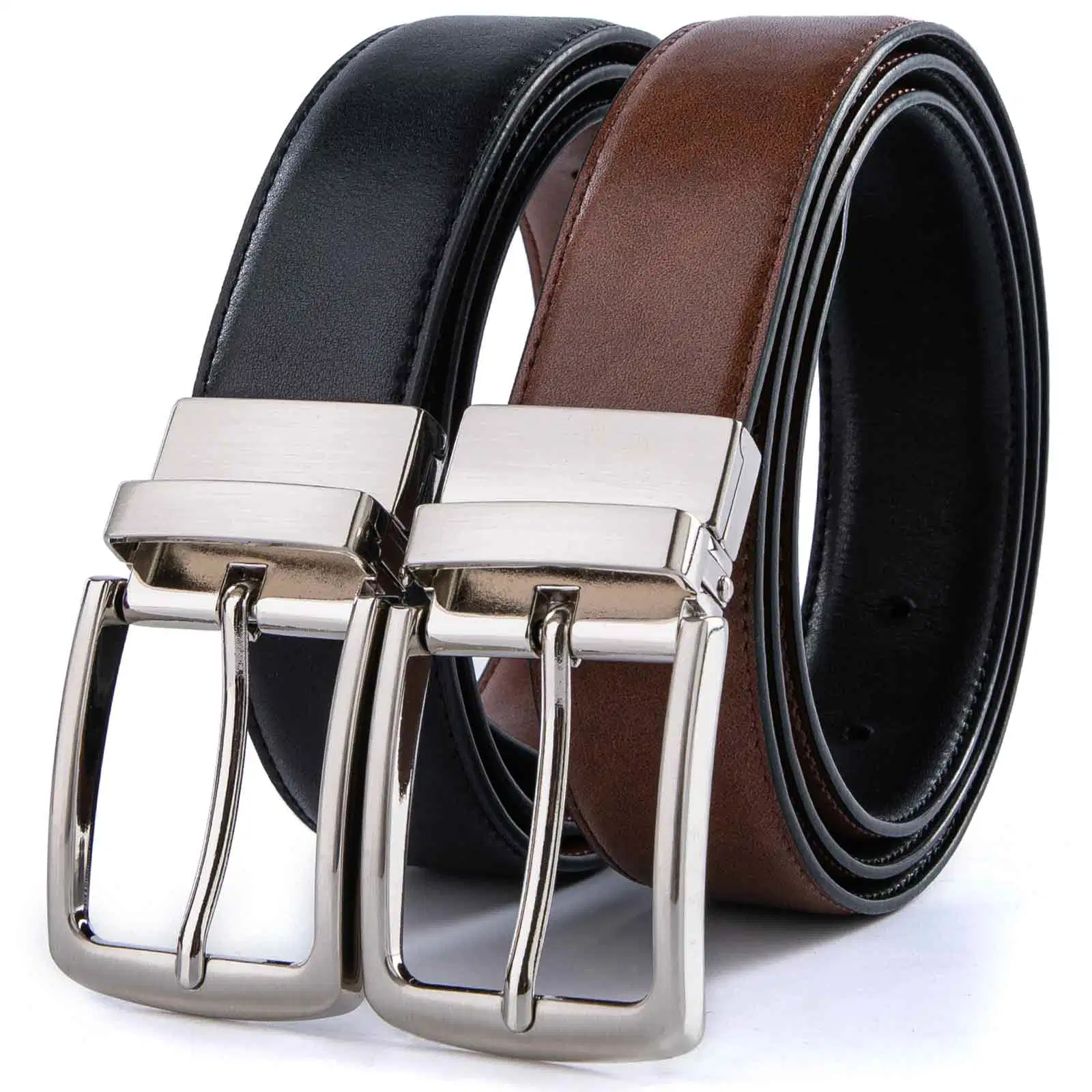 Fashion Good Quality Genuine Leather Double Side Used Leather Dress Belt