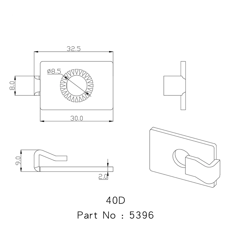 Msr 40d Standard End Fasteners Hardware for 40 Aluminium Extrusion