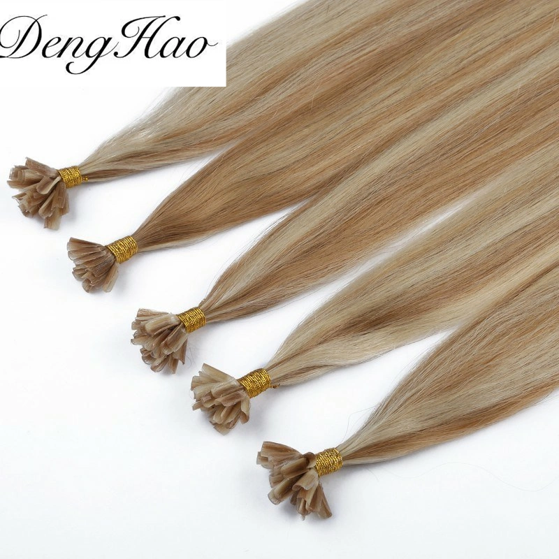 Qualidade superior 12um duplo grau elaborado 100% Remy Hair Queratina Stick Nail U Dica barbeiro