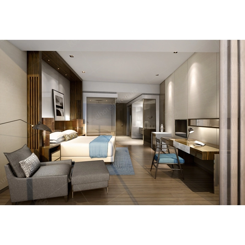 Moderno hotel de madera de 5 estrellas personalizado Muebles de dormitorio cama habitación Foshan fabricante de muebles
