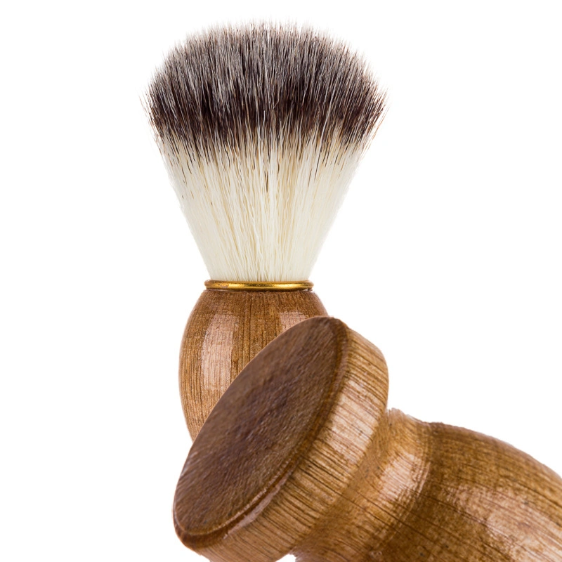 Wooden Shaving Brush Facial Cleaning Brush with Nylon Hair for Men's Salon