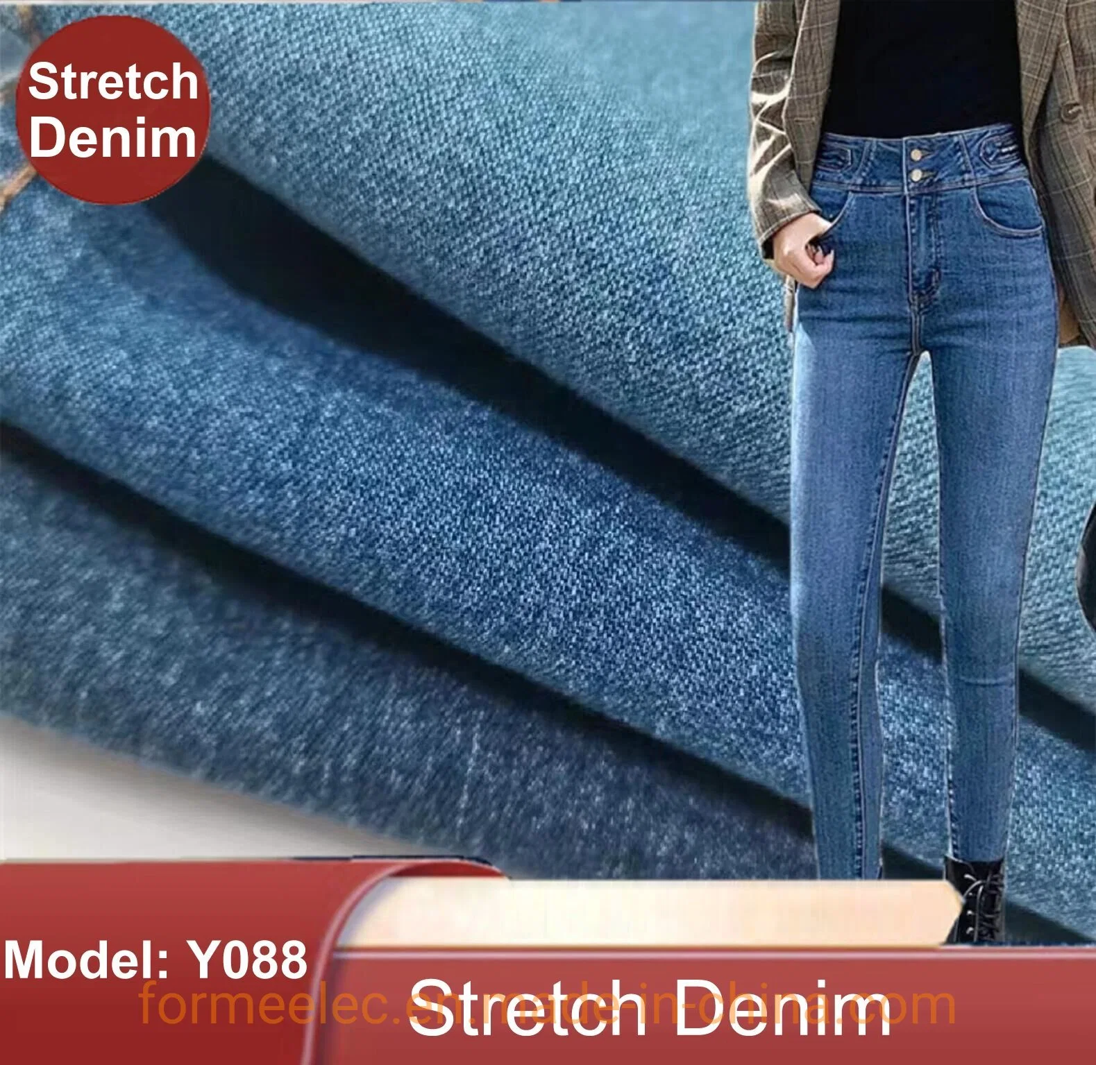 Jean Denim Elastic Fabric 16s 6.5oz Stretch Denim for Jeans Pants Skirt Dress