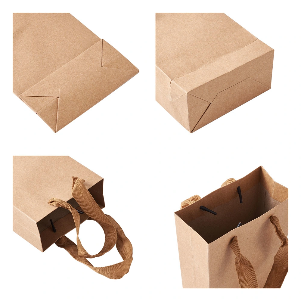 Sachets en papier kraft sac cadeau pour le parti vêtements chaussures sacs de magasinage de l'emballage cadeau avec fil de nylon de gros de la poignée