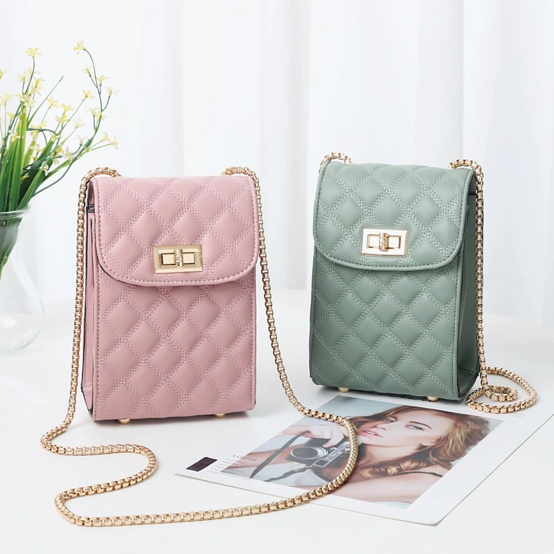 New Korean Fashion Mobile Phone Bag Pocket Wallet Leisure Chain Cross-Slung Bag