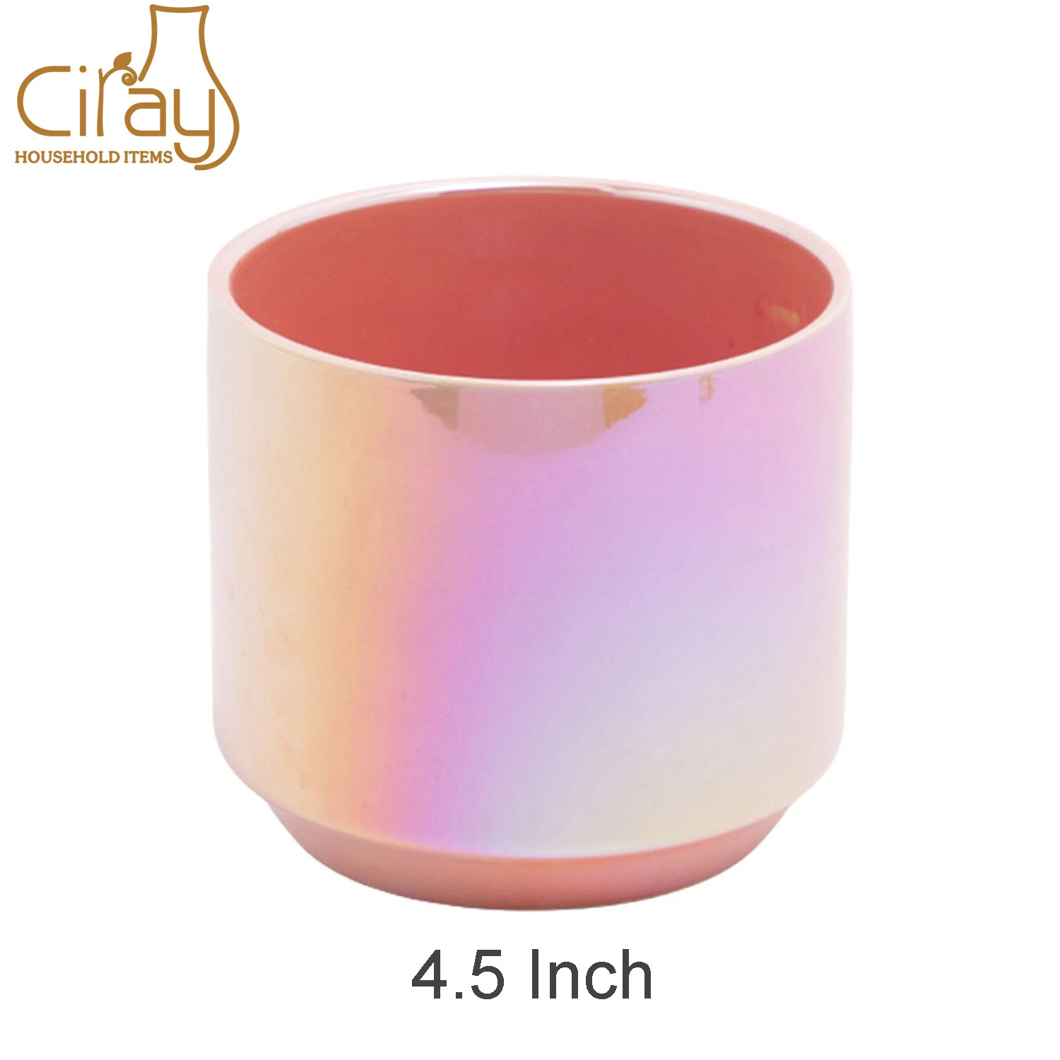 Colorful Pearlescent Plated Ceramic Flower Pot Round High-Grade Pot for Green Plants and Orchids