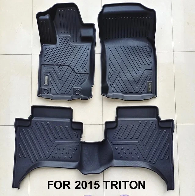 Tapis de voiture en caoutchouc personnalisé Carpet Deep Dish Matting 3D 5D Tapis protecteurs de voiture pour accessoires Mitsubishi Triton L200