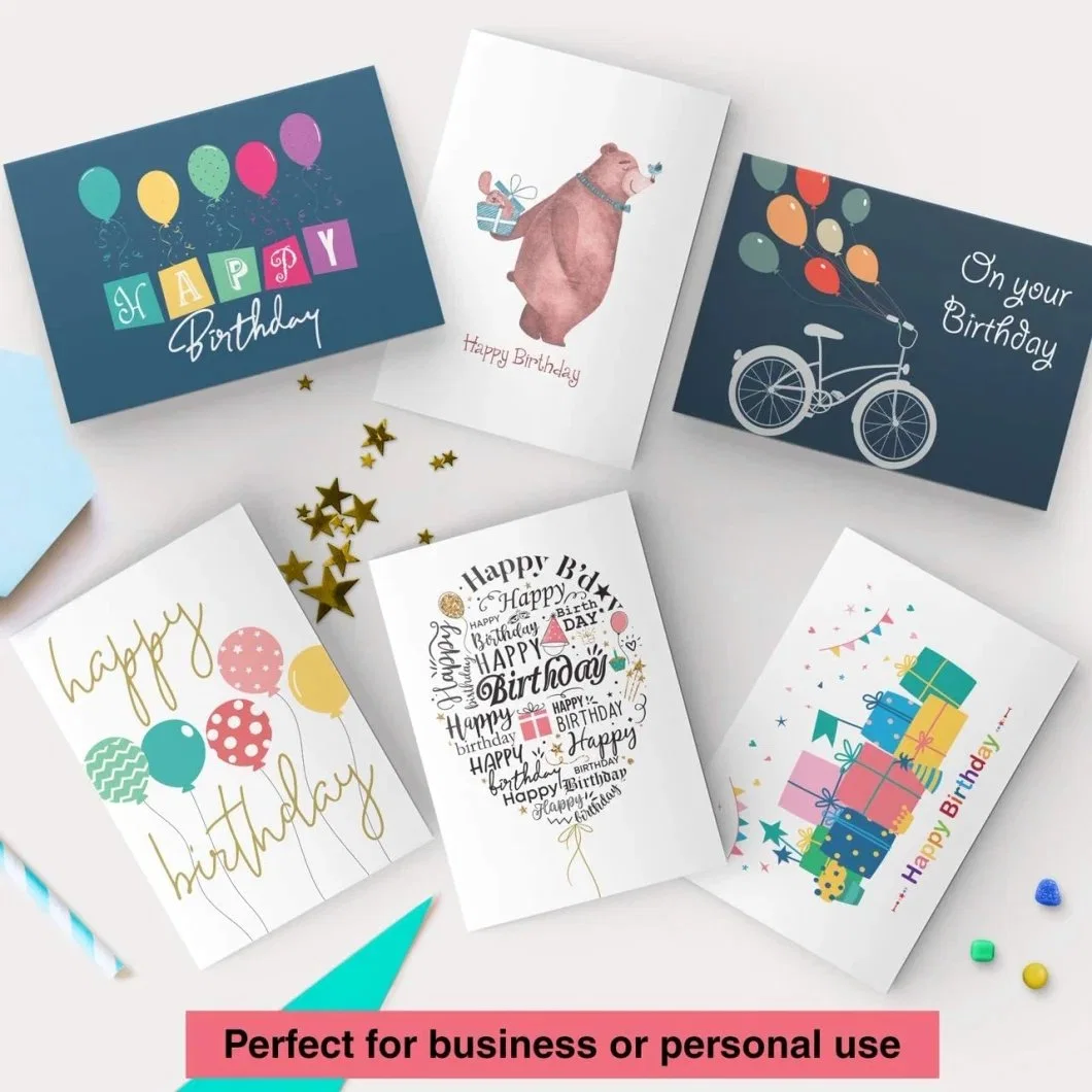 Personnaliser Joyeux anniversaire cartes de remerciement Vente en gros cartes d'invitation mariage Carte de vœux papier carte personnalisée