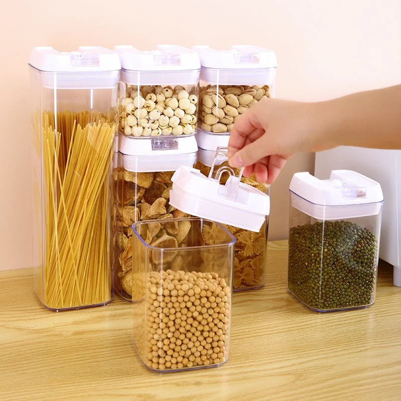 Kitchen Storage Container Set with Lid for Dry Fruit Nuts Flour Baby Food Storage Organizer Bin