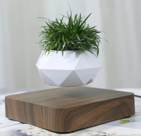 Venta caliente Levitating Air Bonsai Pot Rotation Planters Magnetic Levitation Suspension Flower Floating Pot Potted Plant Desk Decor