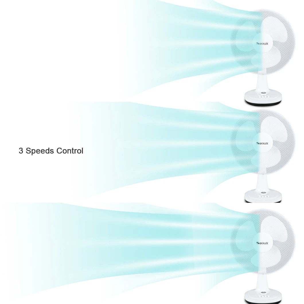 مراوح الطاولة البلاستيكية مروحة تبريد المكتب مقاس 12 بوصة مع CE/CB/RoHS