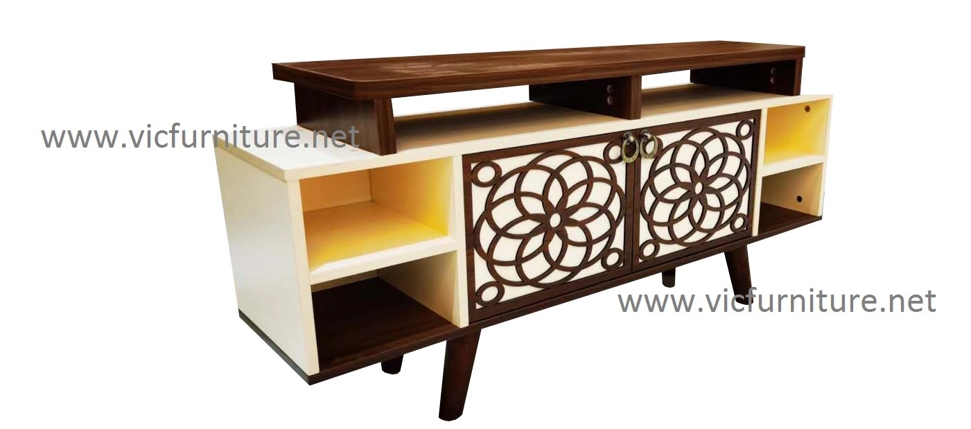 TV Stand Nouveau Design Promotion Vente Chaude Remise Conception CNC Moderne Prix Bas Mobilier de Maison