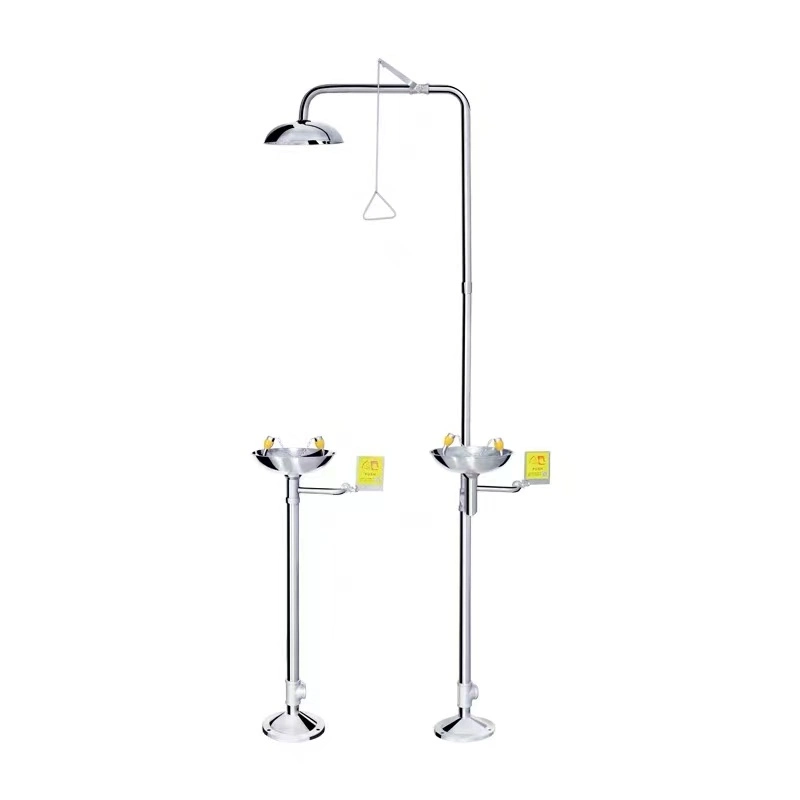 Lab 304 Stainless Steel Stand Acid Emergency Combination Safety Eye Wash Shower