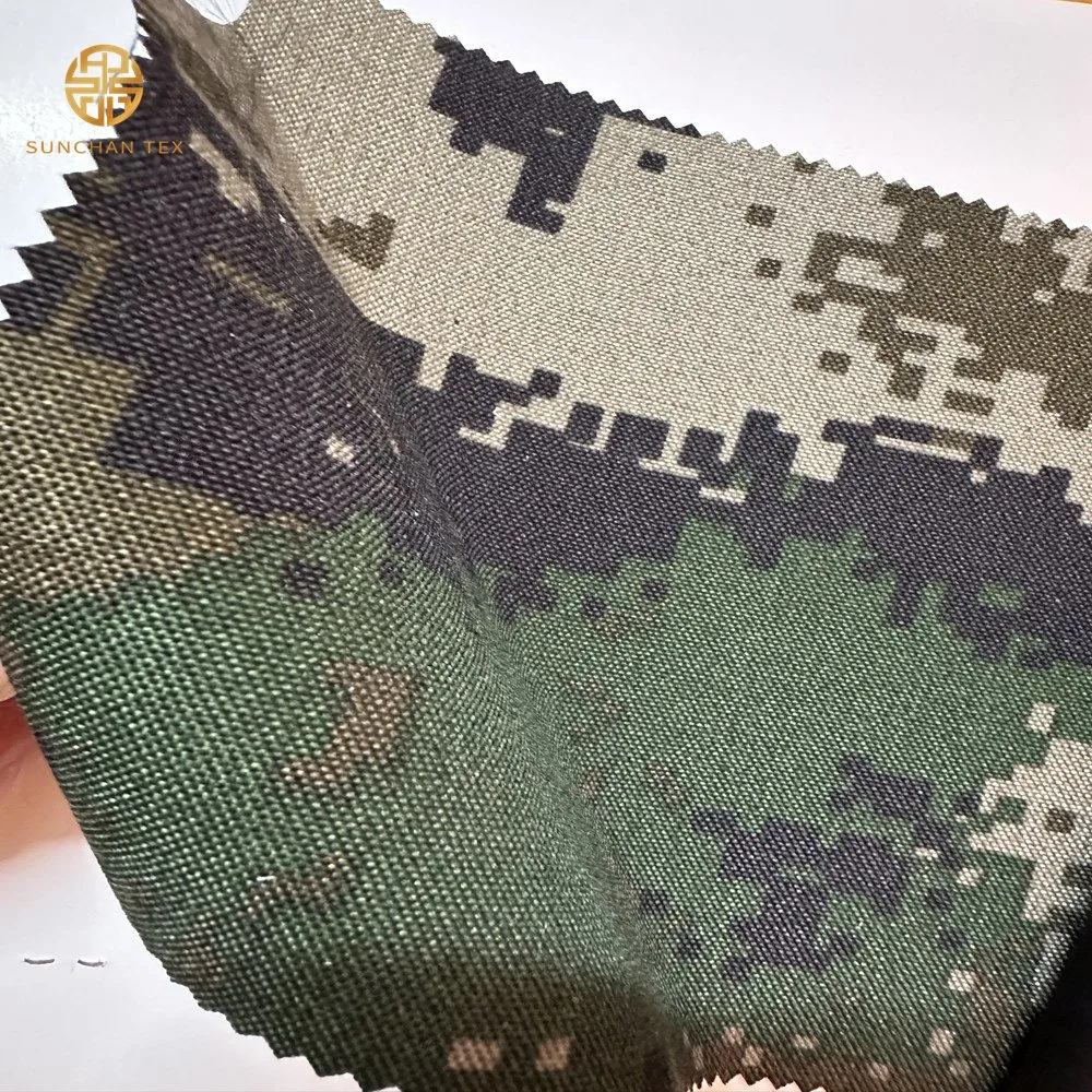 Retardante de chama com revestimento de PVC Camouflage Imprimir 1000d Cordura Tecido de poliéster para a tenda