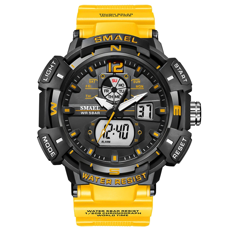 Reloj de pulsera Marine Chronograph para Hombre Relogiessmael Mens Sport Watch 50m Reloj digital LED resistente al agua 8045style