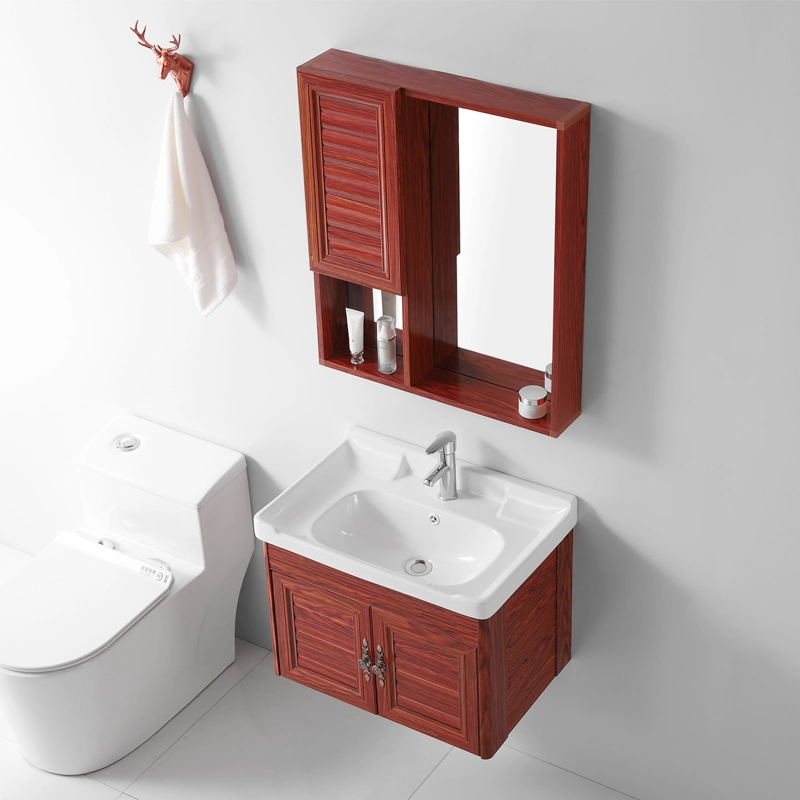 Joinin Aluminum Bathroom Vanity Cornered Bathroom Furniture with Mirror 600mm