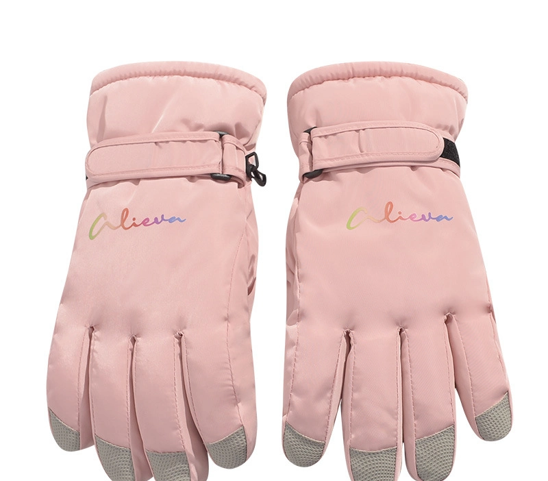 Women&prime; S Winter Five-Finger Touch-Screen Windproof Anti-Slip Velvet Thickened Warm Ski Screen