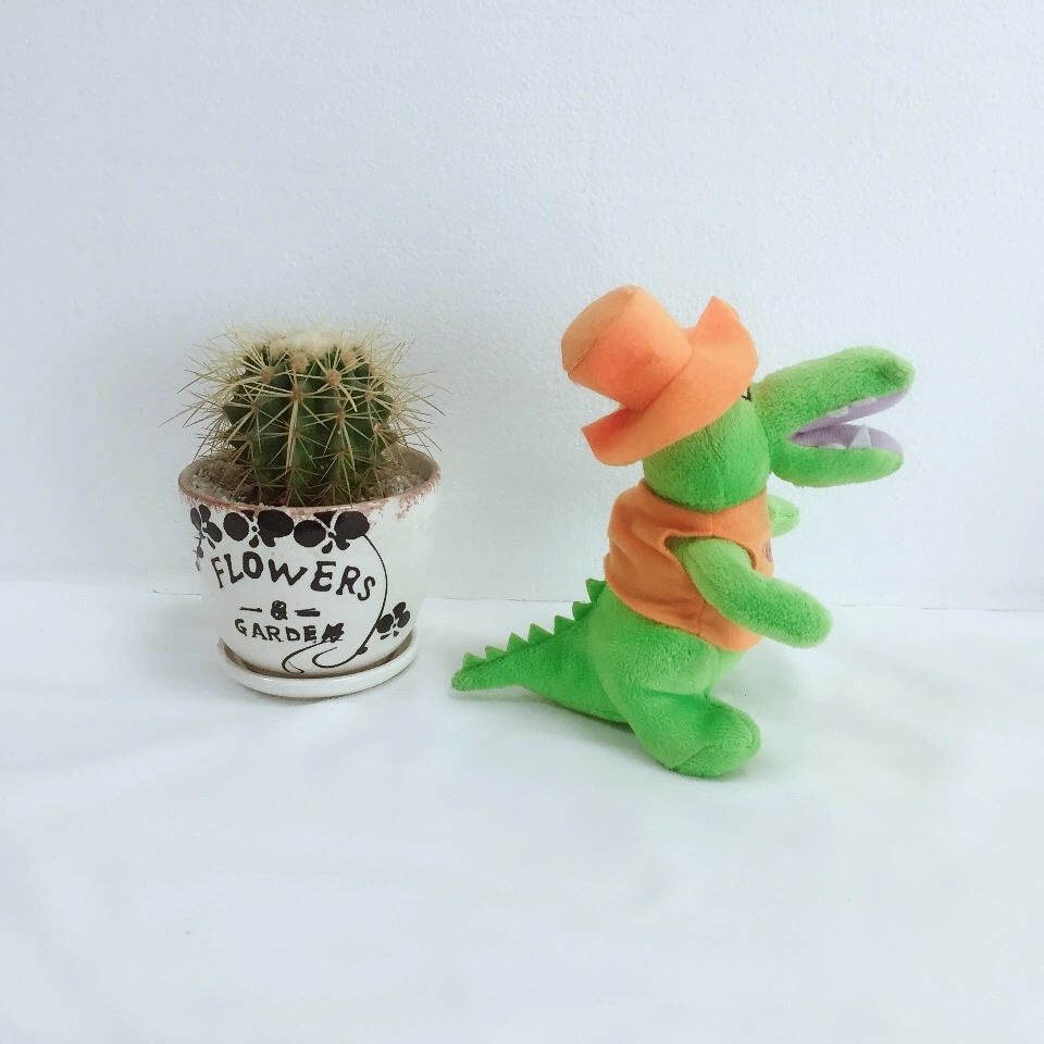 Mini Plush Cloth Animal Stuffed Crocodile Toy with Hat