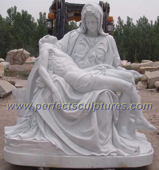 High Polished Life Size Religious Sculpture White Marble Virgin Mary Statue for Church (SY-X1020)