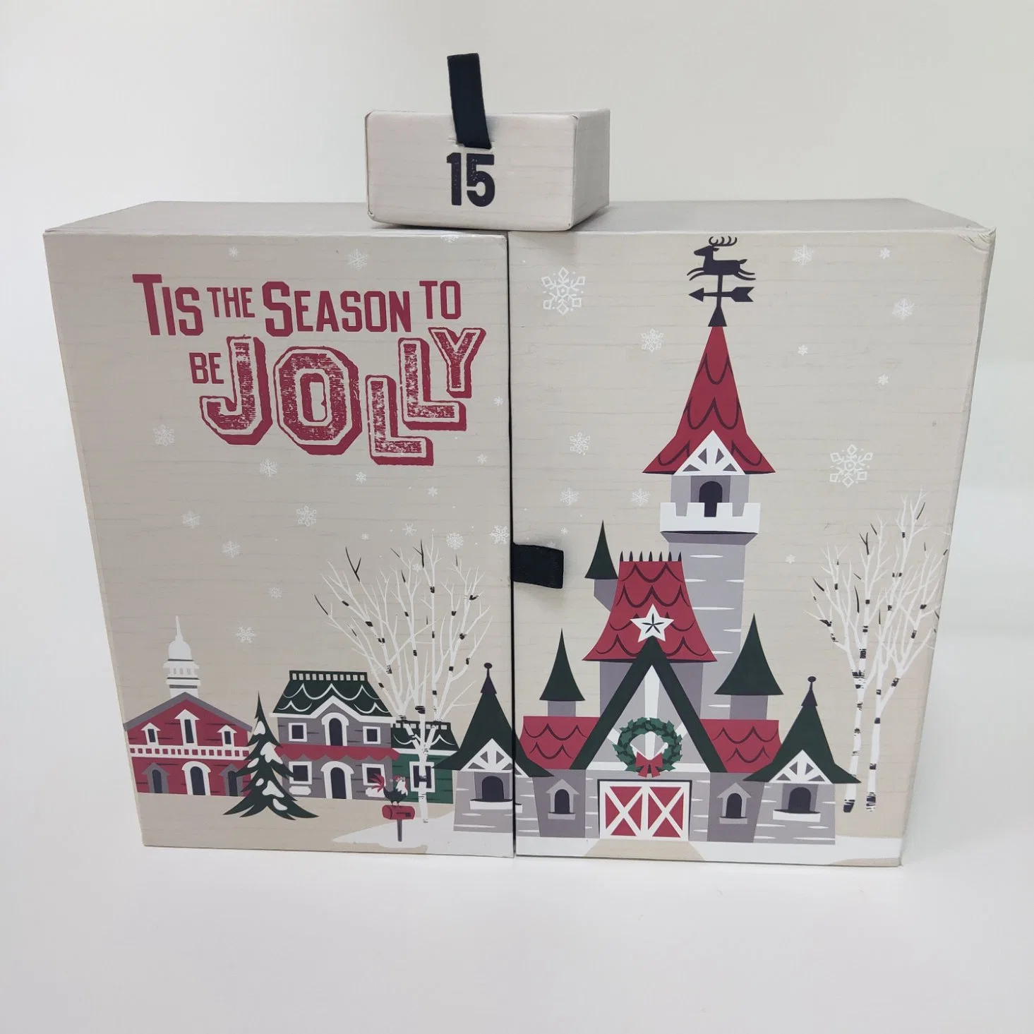 Customized Paper Gift with Ribbon, Gift Wrapping & Trinket Storage Advent Calendar Box