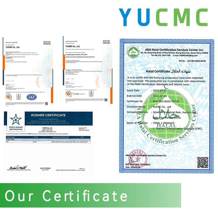 Yucmc Methyl Bread LV additifs de qualité usine dans le sodium alimentaire Carboxyméthyl cellulose CMC