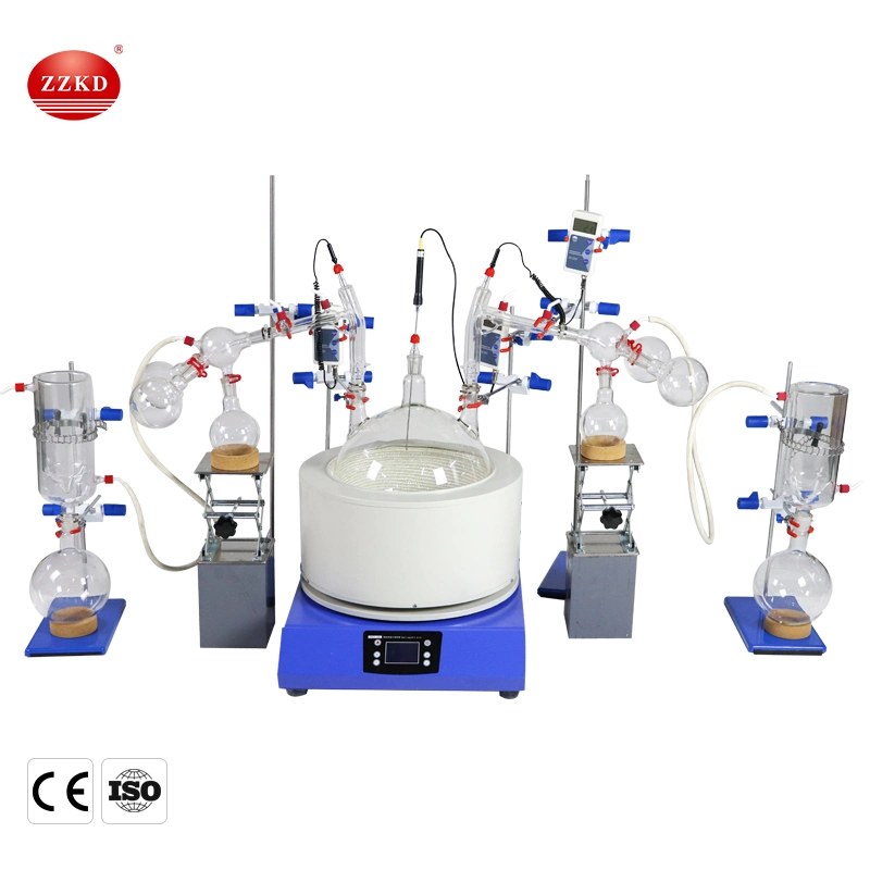 Factory Price 2L 5L 10L 20L Vacuum Short Path Distillation with Vacuum Pump and Chiller for Lab Distillation Equipment