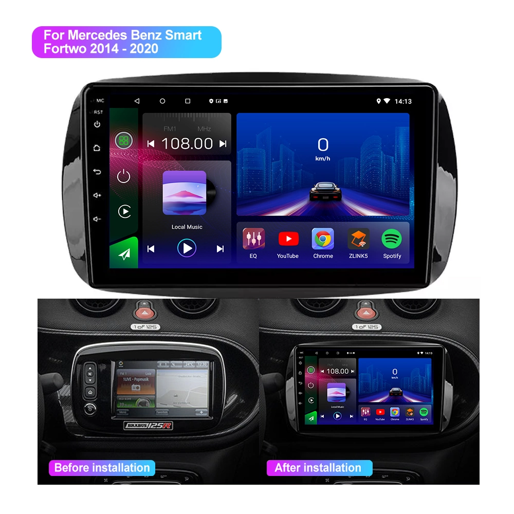 Carro de Vídeo automóvel automático Android CarPlay 4G DSP Jmance 9" Rádio RDS estéreo multimédia para Mercedes Benz Smart Fortwo 2014 - 2020
