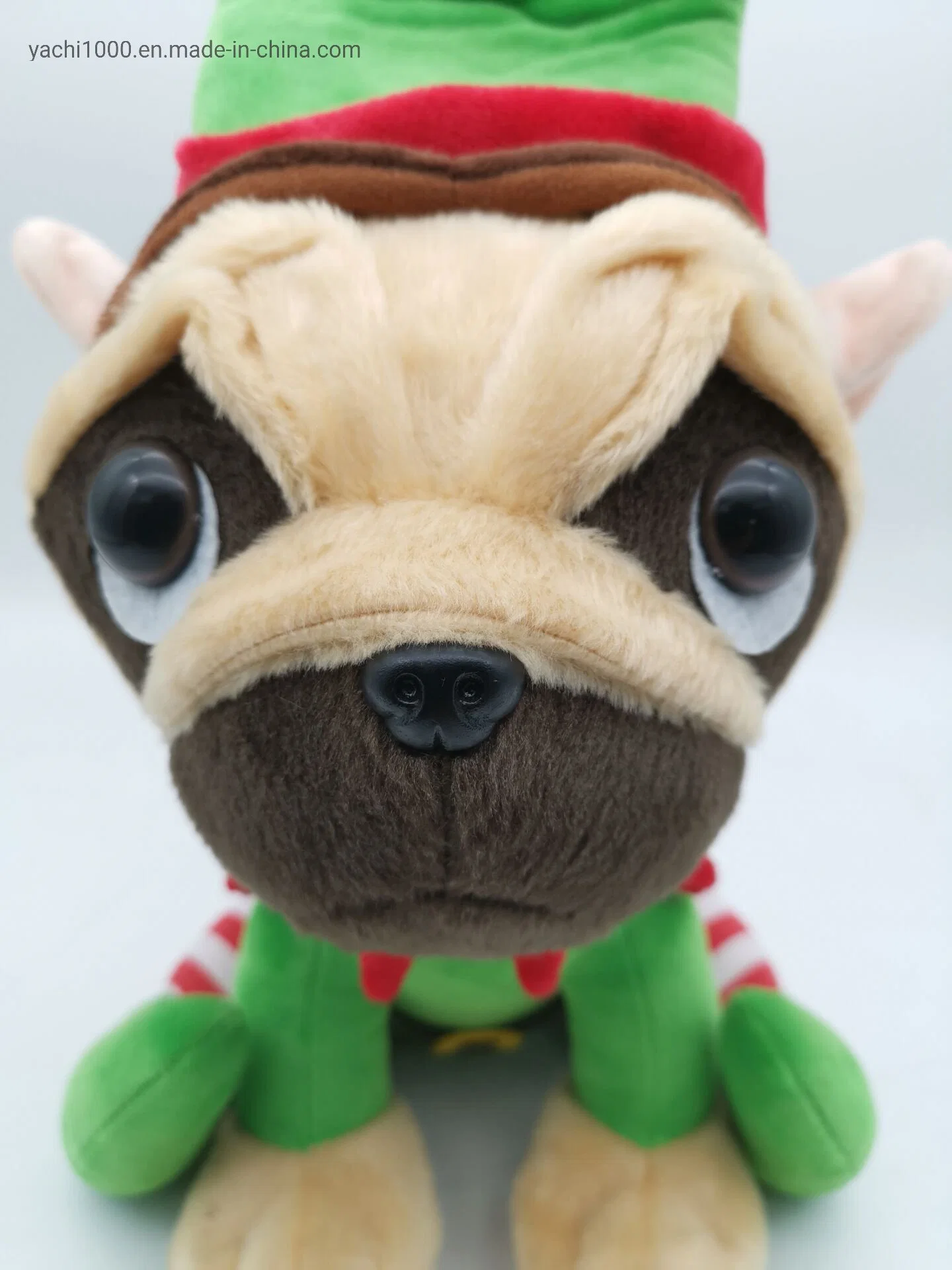 Custom chien en peluche de gros Soft Noël Elf avec certificat CE