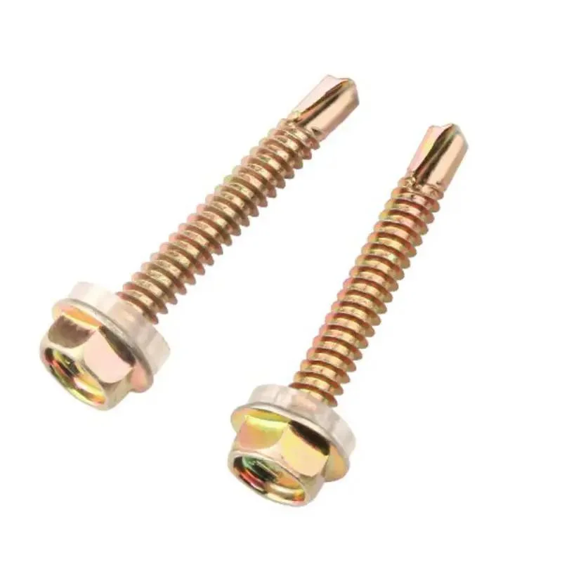 Hot Sale PVC Washer Yellow Zinc Hex Head Self Drilling Wood Screws