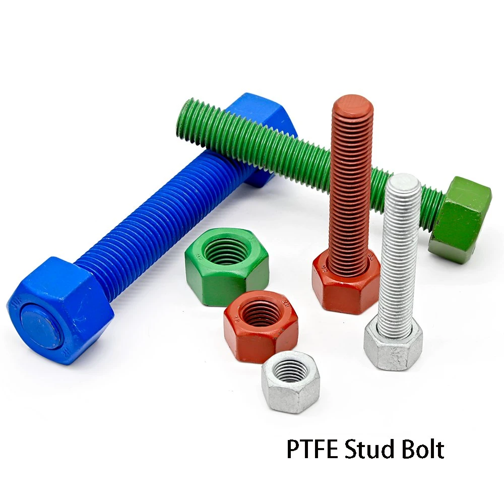 PTFE M42 ASTM A193 B7 perno prisionero con A194 2h Tuerca hexagonal