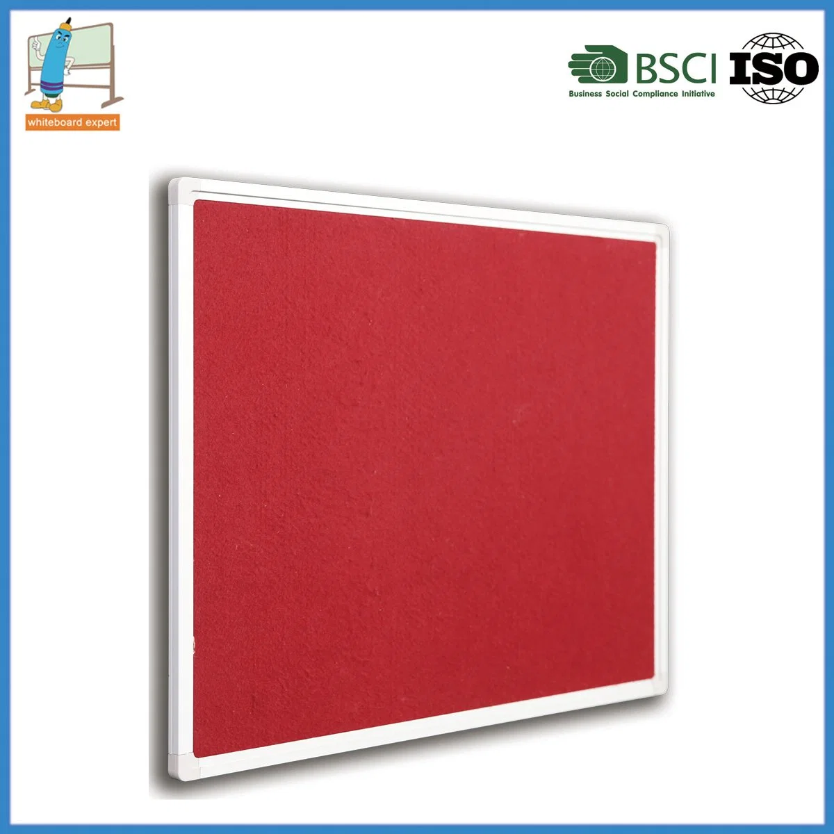 Customized Color Cork or Felt Surface Notice Board Wood Grain Paper Back