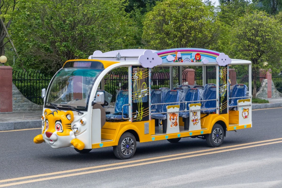 Original Factory 14 asientos de combustible abierto Tiger Styling autobús turístico Mini bus