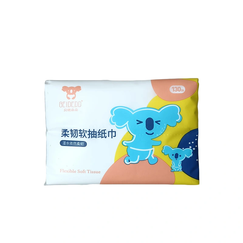 China OEM 130 Draws 3-Layer Original Wood Pulp Facial Cleaning Tissues