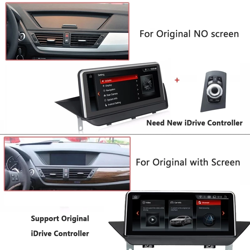 O Android Car Audio Estéreo para BMW X1, E84 2009-2015 Navegação GPS Idrive SWC